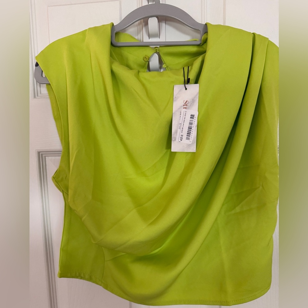 Strut and Bolt Cowl Neck Sleeveless Top in Citron